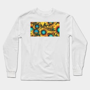 Yellow Sunflower Floral Pattern Long Sleeve T-Shirt